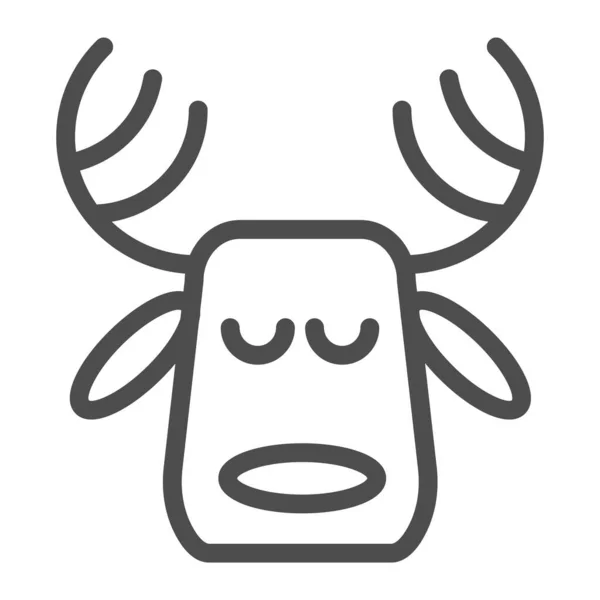Icono de línea de ciervos con cuernos. Ilustración vectorial de ciervos de Navidad aislada en blanco. Diseño de estilo de contorno de cabeza de alce, diseñado para web y aplicación. Eps 10. — Archivo Imágenes Vectoriales