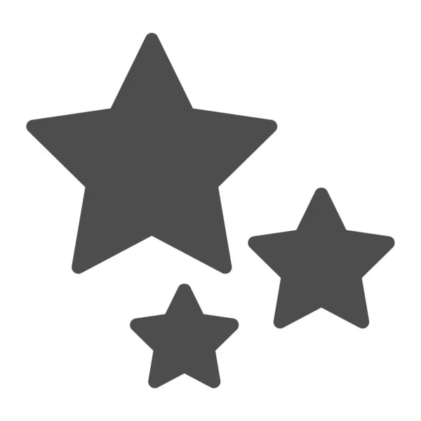 Αστέρια στερεά εικόνα. Εικονογράφηση διανύσματος τριών αστέρων σε λευκό. Χριστουγεννιάτικη διακόσμηση glyph στυλ σχεδιασμού, σχεδιασμένο για web και app. Eps 10. — Διανυσματικό Αρχείο