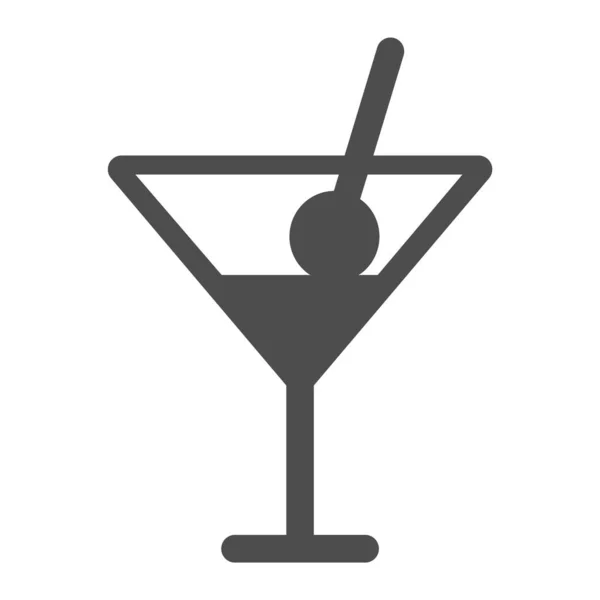 Koktejl pevná ikona. Pij vektorové ilustrace izolované na bílém. Design ve stylu alkoholového glyfu, navržený pro web a aplikaci. Eps 10. — Stockový vektor