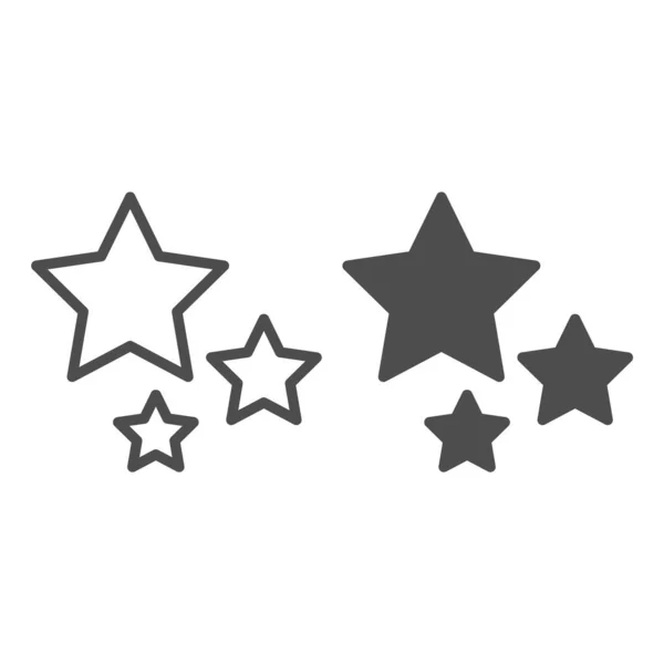 Stjärnor linje och glyf ikon. Tre stjärnor vektor illustration isolerad på vitt. Juldekoration skissera stil design, utformad för webb och app. Eps 10. — Stock vektor