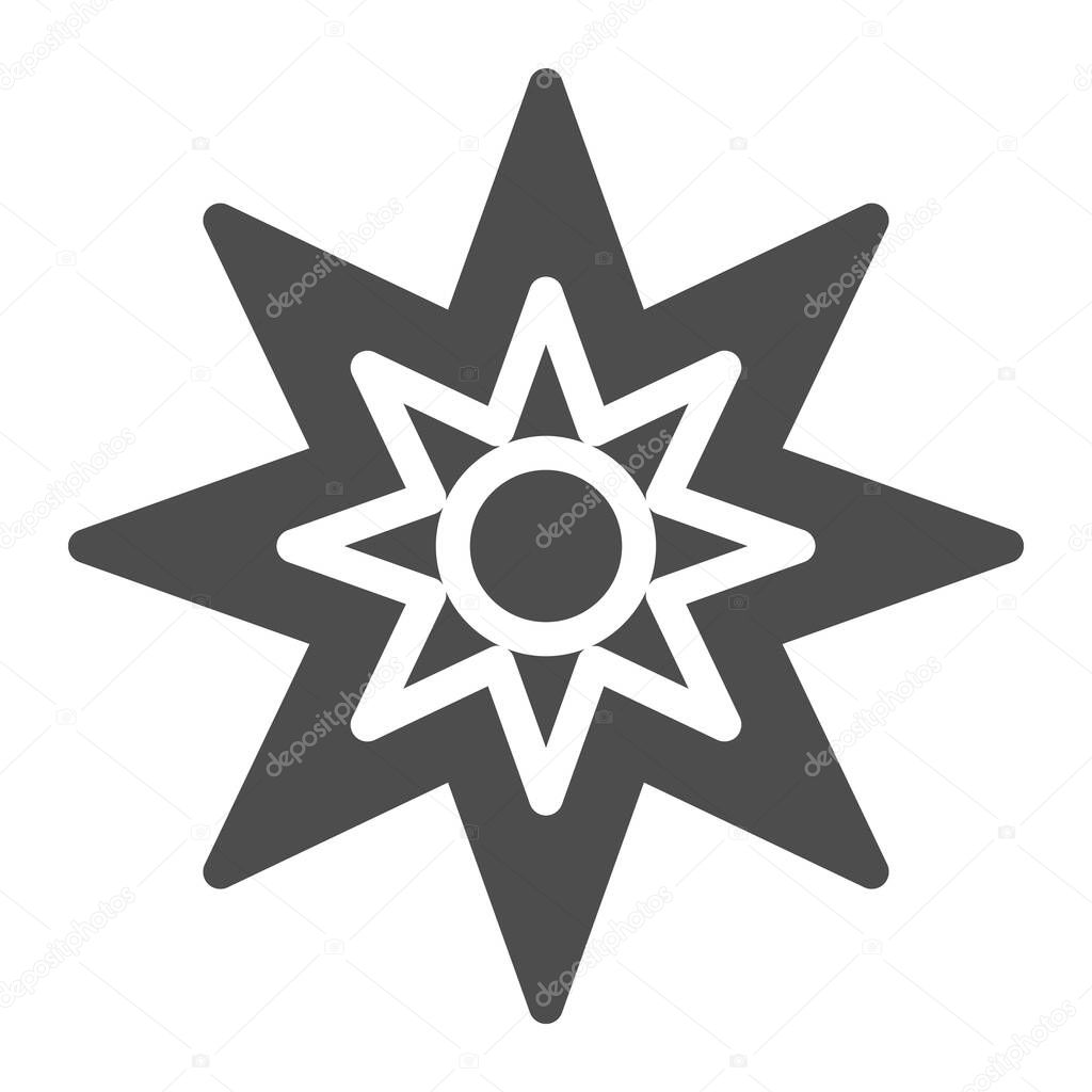 Eight point star solid icon. Christmas star vector illustration isolated on white. Xmas star glyph style design, designed for web and app. Eps 10.