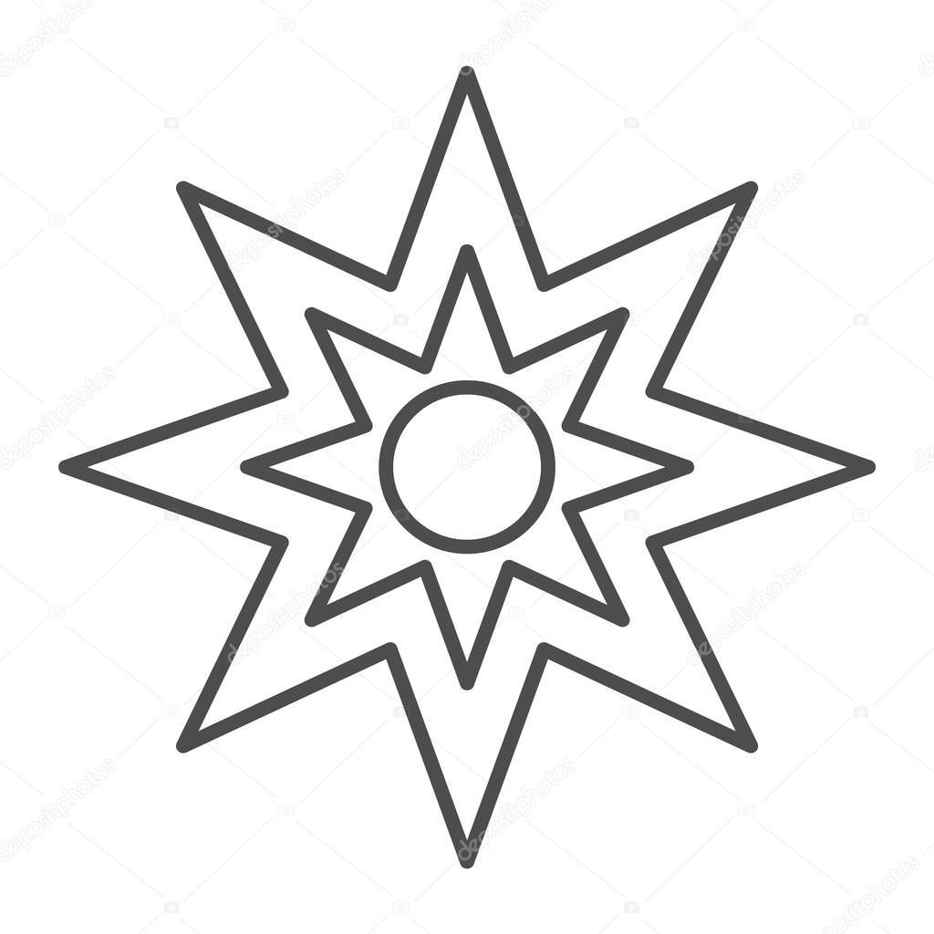 Eight point star thin line icon. Christmas star vector illustration isolated on white. Xmas star outline style design, designed for web and app. Eps 10.