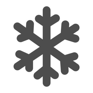 Kar Tanesi katı ikonu, kış mevsimi konsepti, beyaz zemin üzerinde donmuş kış taneleri sembolü, mobil konsept ve web tasarımı için kabartma biçiminde kar tanesi simgesi. Vektör grafikleri.