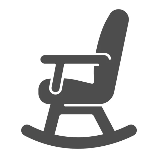 Silla mecedora icono sólido, concepto de temporada de invierno, signo de balancín sobre fondo blanco, silla mecedora icono de los muebles en estilo glifo para el concepto móvil y el diseño web. Gráficos vectoriales. — Vector de stock