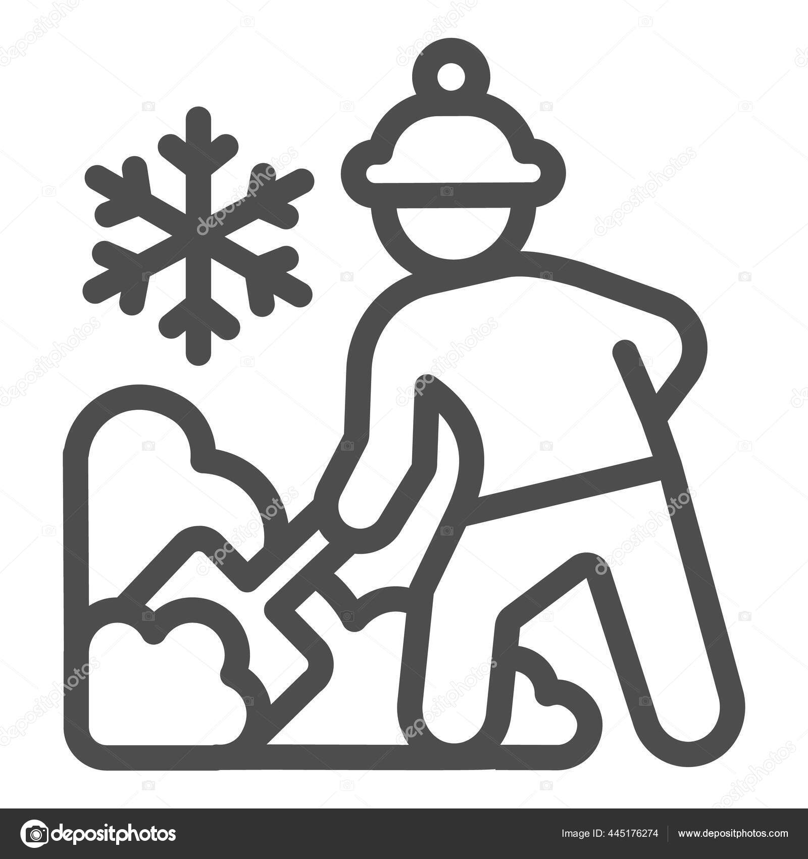 노동자들은 노점 아이콘인 윈터 시즌 컨셉의 눈을 치우고, 스위퍼는 흰색 배경에 삽으로 표시를 해 놓고, 눈을 제거하고, 이동을 위한  윤곽을 그려 놓은 아이콘을 사용 한다. 벡터 그래픽. 스톡 벡터 - ©sabustock 445176274, image size:1600x1700