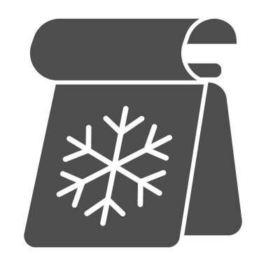 Kar Tanesi Katı ikonu, Kış mevsimi konsepti, Takvim tabelasında donmuş kış pulu sembolü beyaz arka planda, Yeni Yıl resim ikonu glifli. Vektör grafikleri.