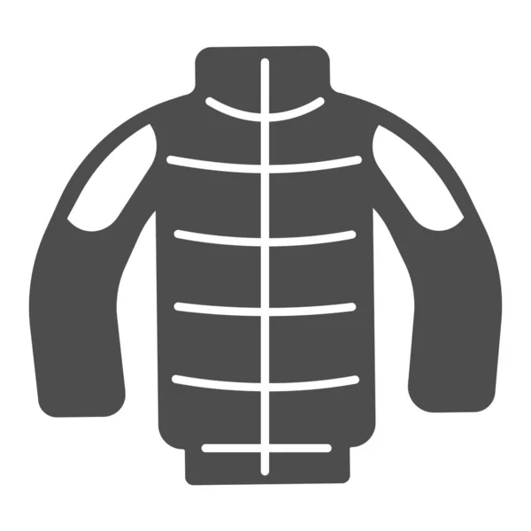 Chaqueta de invierno icono sólido, concepto de temporada de invierno, ropa de invierno signo de moda sobre fondo blanco, icono de chaqueta aislante en estilo glifo para el concepto móvil y diseño web. Gráficos vectoriales. — Vector de stock