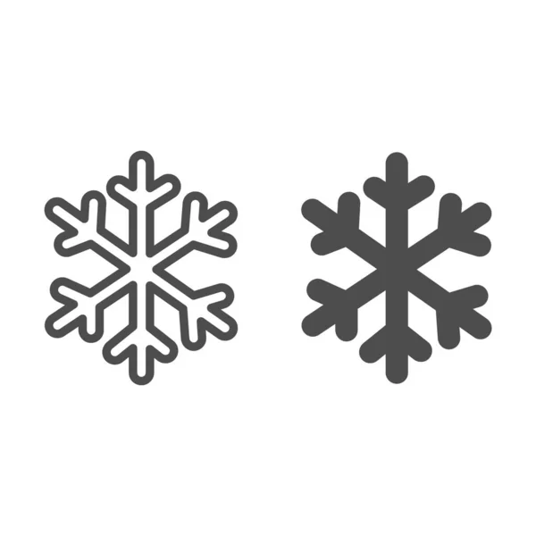 Линия и сплошная иконка снежного флага, концепция зимнего сезона, замороженный символ зимнего флага на белом фоне, иконка снежного флажка в стиле очертания для мобильной концепции и веб-дизайна. Векторная графика. — стоковый вектор