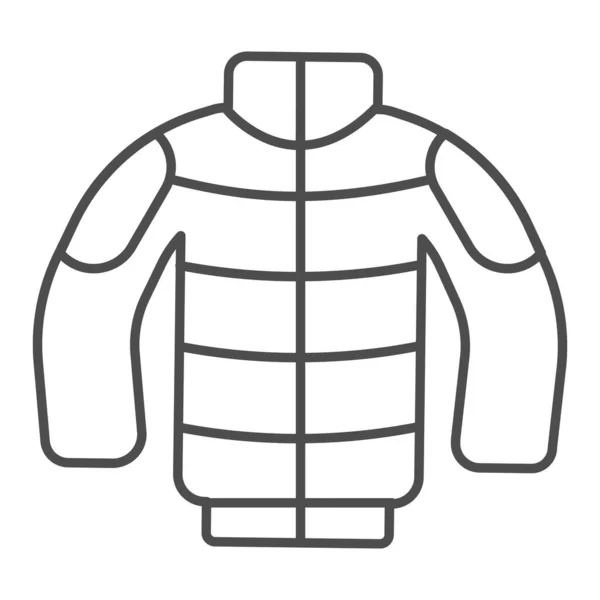 Winterjacke dünne Linie Symbol, Wintersaisonkonzept, Winterbekleidung Mode Zeichen auf weißem Hintergrund, isolierte Jacke Symbol in Umriss Stil für mobiles Konzept und Web-Design. Vektorgrafik. — Stockvektor