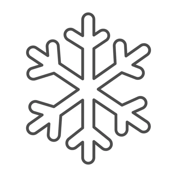 Ícone de linha fina floco de neve, conceito de temporada de inverno, símbolo de floco de inverno congelado no fundo branco, ícone de floco de neve no estilo de esboço para o conceito móvel e web design. Gráficos vetoriais. — Vetor de Stock