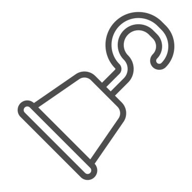 Korsan kanca kolu çizgisi ikonu, peri masalı konsepti, beyaz arka planda demir kol işareti, mobil konsept ve web tasarımı için ana hatlı Korsan Kaptan Kanca simgesi. Vektör grafikleri.