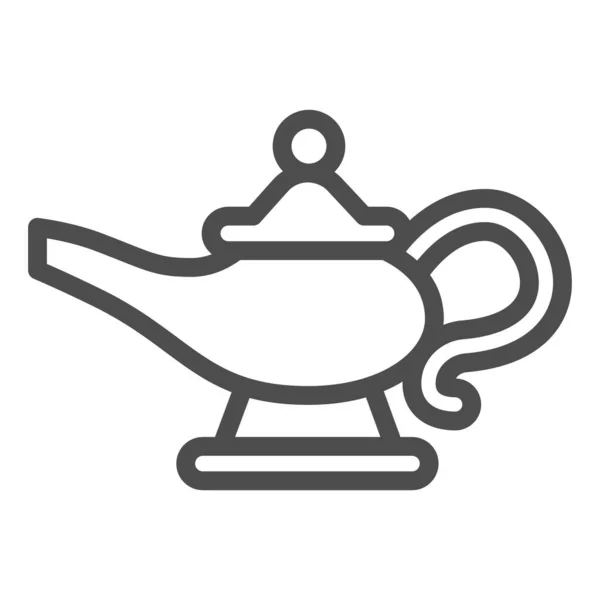 Magische lamp lijn pictogram, sprookjesachtige concept, genie lamp teken op witte achtergrond, gieter met olie pictogram in grote lijnen voor mobiele concept en web design. vectorgrafieken. — Stockvector