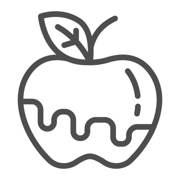 Strega avvelenata icona della linea Apple, concetto fiabesco, brutto segno di mela marcia su sfondo bianco, icona di frutta avvelenata in stile contorno per il concetto di mobile e web design. Grafica vettoriale. — Vettoriale Stock