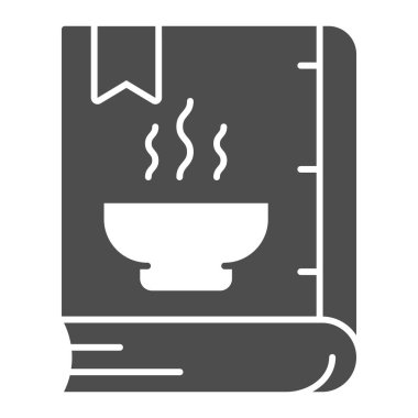 Tarifler, sağlam ikon, diyet konsepti, beyaz arka planda yemek kitabı tabelası, mobil konsept ve web tasarımı için kabartma biçiminde kapalı tarif kitabı ikonu. Vektör grafikleri.