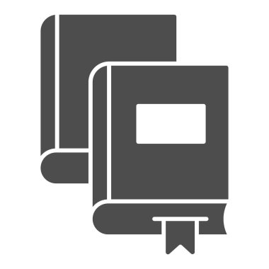 İki kağıt kitap, sağlam ikon, çevrimiçi eğitim kavramı, beyaz arkaplan üzerine ders kitapları imzası, mobil konsept ve web tasarımı için kabartma biçiminde kitap koleksiyonu ikonu. Vektör grafikleri.