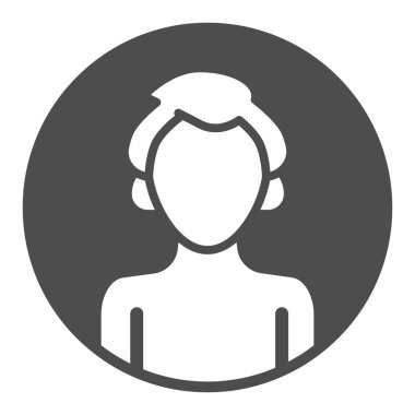 Çemberin katı ikonu, çevrimiçi eğitim konsepti, beyaz arka planda erkek avatar profili işareti, mobil ve web tasarımı için glifli siluet simgesi. Vektör grafikleri.