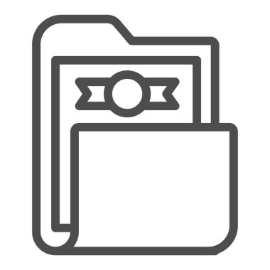 Şirket paylaşımı simgesi, başlangıç konsepti, beyaz arkaplandaki Business Document imzası, mobil konsept ve web tasarımı için ana hatlı logotype simgesine sahip dosya. Vektör grafikleri.