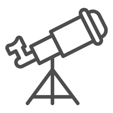 Teleskop çizgisi simgesi, başlangıç konsepti, beyaz arkaplanda tek göz işareti, mobil konsept ve web tasarımı için ana hatlı simge. Vektör grafikleri.