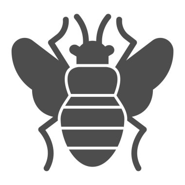 Sağlam bir ikon, haşere kontrol konsepti, beyaz arka planda pire işareti, mobil konsept ve web tasarımı için kabartma biçiminde kan emici parazitler. Vektör grafikleri.