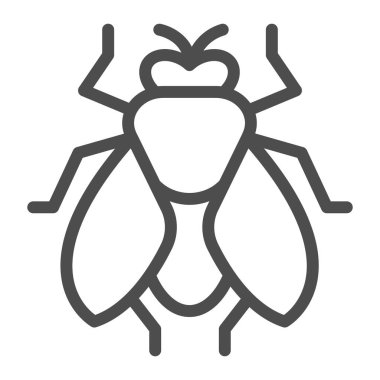 Uçuş çizgisi ikonu, böcek kontrol kavramı, beyaz arka planda böcek işareti, mobil konsept ve web tasarımı için ana hatlı siluet ikonu. Vektör grafikleri.