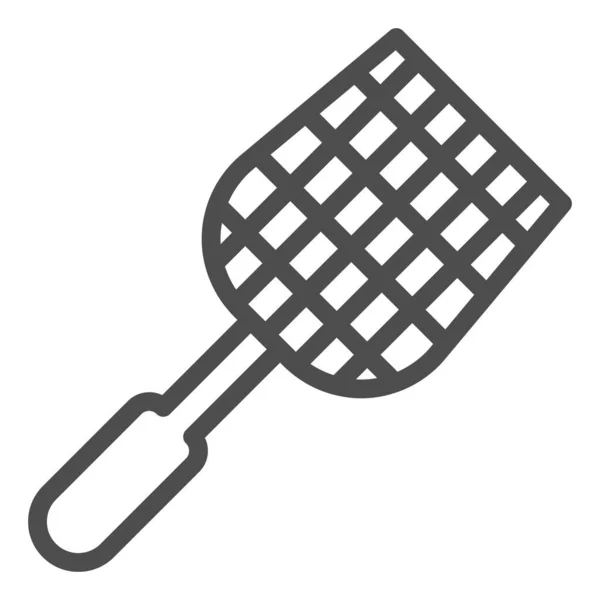 Fly swatter line icon, ongediertebestrijding concept, flyswatter symbool op witte achtergrond, fly swatter icoon in outline stijl voor mobiele concept en web design. vectorgrafieken. — Stockvector