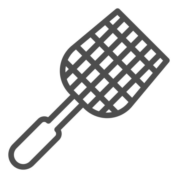 Fly swatter line icon, pest control concept, flyswatter symbol on white background, fly swatter icon in outline style for mobile concept and web design. Vector graphics.