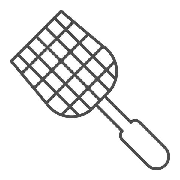 Fly swatter thin line icon, pest control concept, flyswatter symbol on white background, fly swatter icon in outline style for mobile concept and web design. Vector graphics.