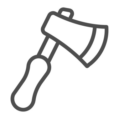 Ax çizgisi simgesi, İşçi Bayramı konsepti, beyaz arka planda odun işareti kesme aracı, Axe simgesi mobil konsept ve web tasarımı için tasarım tarzı. Vektör grafikleri.