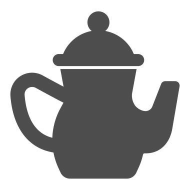 Katı kapaklı sürahi, Şükran Günü konsepti, beyaz arka planda süt işareti kavanozu, mobil konsept ve web tasarımı için glifli kaba kil sürahi ikonu. Vektör grafikleri.