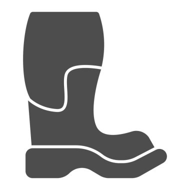 Kauçuk çizme katı ikonu, Şükran Günü konsepti, beyaz arka planda çiftçi su geçirmez ayakkabı tabelası, mobil konsept ve web tasarımı için çizme simgesi. Vektör grafikleri.