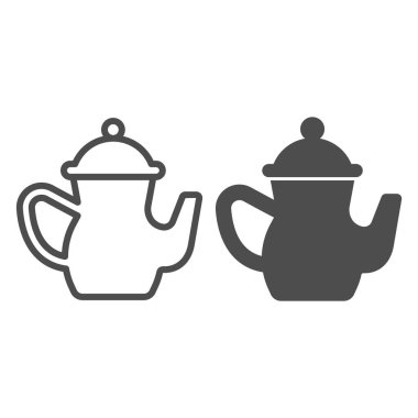 Kapak çizgisi ve sağlam ikonu olan sürahi, Şükran Günü konsepti, beyaz arka planda süt işareti kavanozu, mobil konsept ve web tasarımı için kırsal kil sürahi ikonu. Vektör grafikleri.