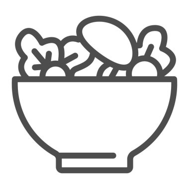 Tabak çizgisi ikonunda sonbahar sebzeleri, Şükran Günü konsepti, beyaz arka planda Şükran Günü yemeği tabelası, ana hatlarıyla sebze ve mantar ikonu. Vektör grafikleri.