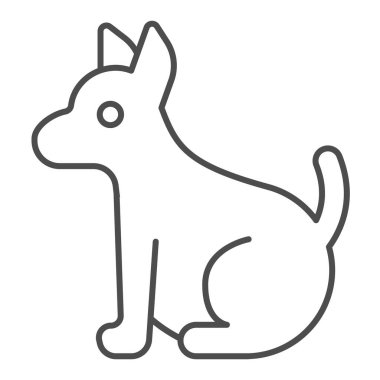 Yavru köpek çizgisi ikonu, evcil hayvan konsepti, beyaz arka planda köpek işareti, mobil konsept ve web tasarımı için taslak tarzında evcil köpek ikonu. Vektör grafikleri.