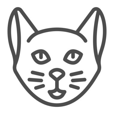 Kedi kafası ikonu, evcil hayvan konsepti, beyaz arka planda kedi kafasının silueti mobil konsept ve web tasarımı için tasarım tarzında. Vektör grafikleri.