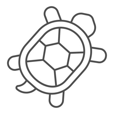 Sert kabuklu, ince çizgi ikonu olan kaplumbağa, evcil hayvan kavramı, beyaz arka planda kaplumbağa işareti, mobil konsept ve web tasarımı için ana hatlı kaplumbağa ikonu. Vektör grafikleri.