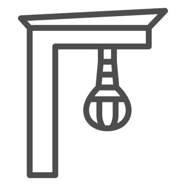 Boks çantası çekim hattı ikonu, sürüş konsepti, beyaz arka planda top işareti, mobil konsept için boks yumruk makinesi ikonu, web tasarımı. Vektör grafikleri.