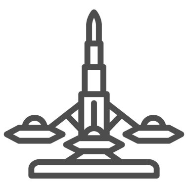 Hava kulesi çekim hattı ikonu, biniş konsepti, beyaz arka planda karnaval atlıkarınca işareti, mobil ve web tasarımı için ana hatları uçak ikonu olan atlıkarınca. Vektör grafikleri.