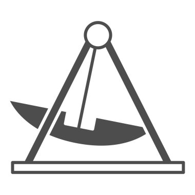 Cazibe, sağlam bir ikon salla, sürüş konsepti, beyaz arka planda lunapark tabelasında kayık atlıkarınca, mobil ve web için gemi çekim ikonu kullan. Vektör grafikleri.