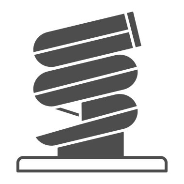 Cazibe Su Kaydırağı katı ikonu, sürüş konsepti, beyaz arka planda su parkı tabelası, mobil konsept ve web tasarımı için glifli Aquapark kaydırak tüp ikonu. Vektör grafikleri.