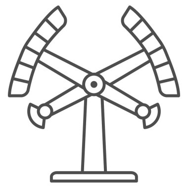 Çift çekiçli ince çizgi ikonu, sürüş konsepti, beyaz arka planda Kamikaze işareti, mobil konsept ve web tasarımı için özet biçiminde çekim sarkaçı simgesi. Vektör grafikleri.