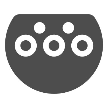 İkinci tip şarj portu katı ikonu, elektrikli araba konsepti, beyaz arka planda elektrik prizi tabelası, Glyph tarzı mobil EV bağlantı simgesi, web tasarımı. Vektör grafikleri.