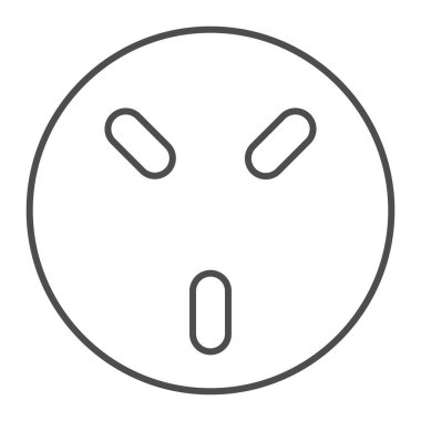 220V Soket ince çizgi simgesi, elektrikli araba konsepti, beyaz arka planda Universal Wall Soket tabelası, Birleşik Krallık 220 volt 3 pin soket simgesi mobil ve web tasarımı için taslak tarzı. Vektör grafikleri.