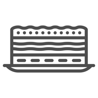 Neopolitan pasta çizgisi ikonu, Fransız gıda konsepti, beyaz arka planda pasta vektör işareti, mobil konsept ve web tasarımı için Fransız kek tasarımı tarzı. Vektör grafikleri.