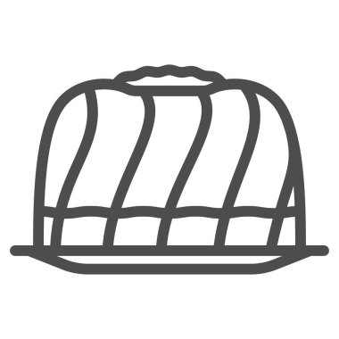 Fransız bisküvi çizgisi ikonu, Fransız yemeği konsepti, beyaz arka planda kurabiye vektör işareti, mobil konsept ve web tasarımı için bisküvi tasarımı tarzı. Vektör grafikleri.