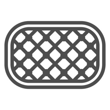 Pissaladier Soğan Turtası çizgisi ikonu, Fransız gıda konsepti, beyaz arka planda soğan tartı vektör tabelası, mobil konsept ve web tasarımı için pasta taslağı tarzı. Vektör grafikleri.