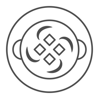 Fransız kabağı çorbası ince çizgi ikonu, Fransız yemeği konsepti, beyaz arka planda balkabağı çorbası vektör tabelası, mobil konsept ve web tasarımı için çorba kabağı tasarımı tarzı. Vektör grafikleri.