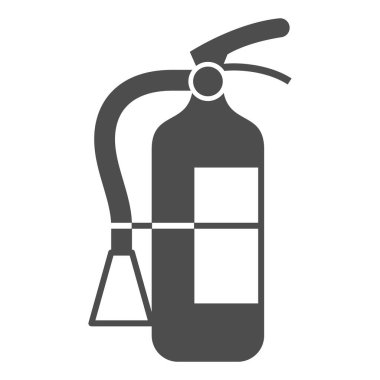 Yangın söndürme ikonu, güvenlik mühendisliği konsepti, beyaz arka planda yangın alarmı işareti, mobil konsept ve web tasarımı için sembol şeklinde yangın söndürme ikonu. Vektör grafikleri.