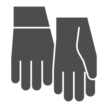 Koruyucu eldivenler sağlam ikon, güvenlik mühendisliği konsepti, beyaz arka planda el koruması işareti, mobil konsept ve web tasarımı için kabartma şeklinde bir çift eldiven ikonu. Vektör grafikleri.