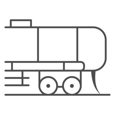 Topraklama tankeri, ince çizgi ikonu, güvenlik mühendisliği konsepti, beyaz arka planda tanker tabelası, mobil konsept ve web tasarımı için ana hatlı yakıt kamyonu simgesi. Vektör grafikleri.