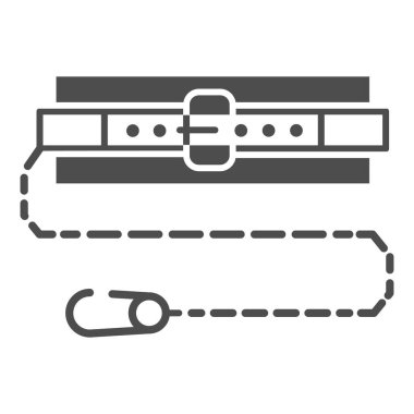 Emniyet kemeri katı ikonu, güvenlik mühendisliği kavramı, arka planda emniyet kemeri işareti, mobil konsept ve web tasarımı için emniyet kemeri simgesini sembol olarak takın. Vektör grafikleri.